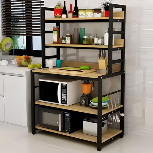 INEOUT Etagere Cuisine, Etagere Rangement Cuisine, Étagère Micro Ondes Cuisine, Support pour Four à Micro-Ondes sur Pied, Étagères de Cuisine