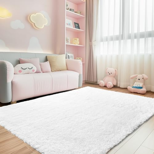 Sour Lemon Hochflor Teppich Grau Teppich Wohnzimmer 200x300 Waschbar Anti-Rutsch Extra Große Teppiche Schlafzimmer Flauschige Moderne Teppiche Matte Teppichen für Schlafzimmer Kinderzimmer