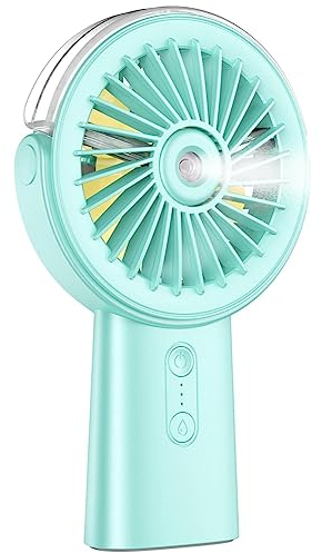 Jisapmzu Nebelventilator, 4000 MAh, Handnebelventilator, 90° Verstellbar, Kleiner Mister-Ventilator für Reisen, Zuhause, Outdoor, Strand B
