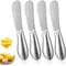 4 Stück Buttermesser Klein Edelstahl Dessertmesser Butter Knife Set mit Abgerundetem Griff Frühstücksmesser Brot Creme Kleine Messer für Dips Haus Küche Restaurant Hotel Käse Brot Käse Butter