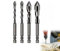 Exzenterbohrer mit schrägem Kopf und hoher Härte, Multifunktions-Bohrer-Sets, HSS Sechskant-Schaft-Bohrer, Doppel-U-förmige Spanleitstufe Exzenterbohrer Schrägkopf für Metall, Holz, Fliesen (4 Stück)
