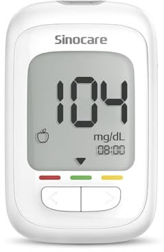Sinocare Safe AQ Pro Glucometro Misuratore Glicemia nel Sangue Diabete Test Kit Allarme Intelligente per il Chetone nel Sangue con 25 Strisce e 25 Lancatte