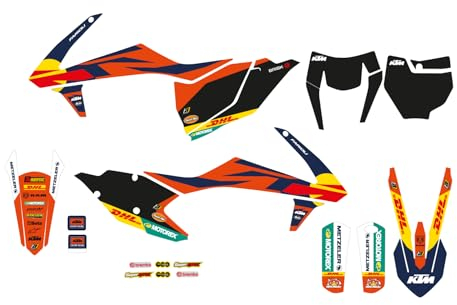 Kit adesivi grafiche compatibili con Ktm Exc Excf 2017-2019 Ktm Sx Sxf 125 2016-2018 Factory Blackbird
