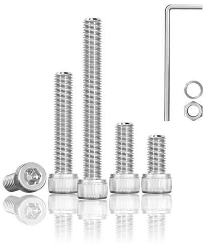 HXJDAM Set di 180 viti M3 x 10, viti a testa cilindrica, viti a testa cilindrica, con esagono incassato, in acciaio inox A2 V2A, filettatura completa, viti a brugola con dado in acciaio inox