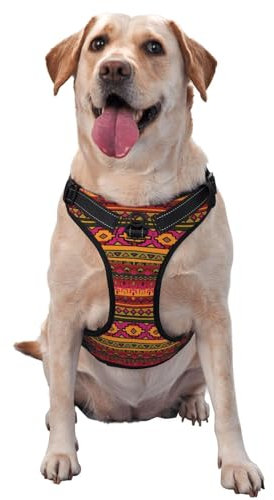 Mexikanische Volkskunst Boho Haustier-Traktionsweste mit Brustgurt, Geschirr, Outdoor-Hundespaziergang