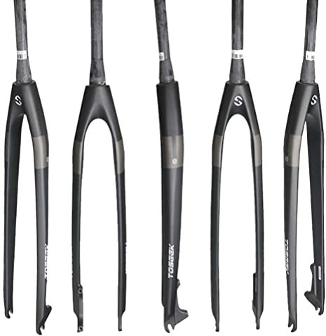 Fourche Vélo Route Carbone, Ultra Léger Vélo de Montagne Fourche Avant, Fibre de Carbone VTT Fourche Conique Rigide Droite Frein à Disque Fourches 26/27.5/29er Vélo Rigide Fourches,Noir,27.5 inch