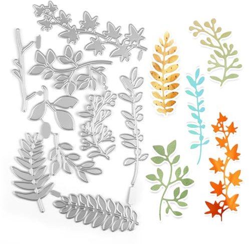 TIANCONGYUN 9 Arten von Metall Stanzformen, Prägefolder Mit Leaf 3D Rahmen, Stanzschablonen Neuheiten, Stampin up Für DIY Weihnachtsgeschenke, Geburtstag Kartenherstellung, Scrapbooking