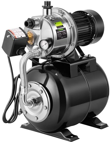 VIVOSUN 1.6 HP Shallow Well Pump with Pressure Tank, NSF Certified, 1320GPH