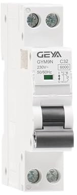 ZiYouao Disjoncteur 1P + N MCB 6A 10A 16A 20A 25A 32A 40A 220V AC Disjoncteur 6KA C Courbe B Courbe Disjoncteurs(C Curve,6A)