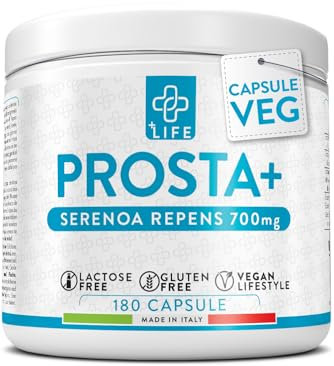 Serenoa Repens Prostata Integratore 700mg PiùLife, 2 Al Giorno, Saw Palmetto Con Pygeum Africanum Per Il Benessere Delle Vie Urinarie Uomo, Estratto Di Mirtillo Antiossidante, Prostaplus 180 Capsule