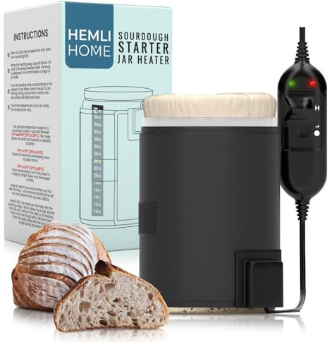 Sourdough Starter Warmer Jar Heating Wrap, Heat Wrap for Sourdough Starter - Sourdough Baking Suppliers - Adjustable Size with 3 Heat Settings for Sourdough Starter Activation & Fermentation