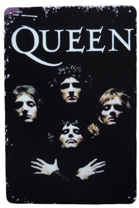 Queen - Targa da parete - Targa con scritta - Band Queen - Targa in metallo da parete - 20 x 30 cm