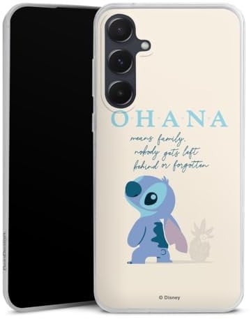 DeinDesign Slim Case extra dünn kompatibel mit Samsung Galaxy A55 5G Silikon Handyhülle transparent Hülle Lilo & Stitch Offizielles Lizenzprodukt Disney