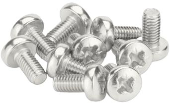 M4 (4mm x 12mm) Pozi Pan Head Machine Screws - BZP Steel (Pack of 20)