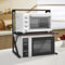 OHMG Support de Four à Micro-Ondes Étagère de Cuisine pour Four à Micro-Ondes Étagère Stable en Bois pour Four Micro-Ondes en Acier au Carbone pour Bureau (65 * 54 * 30cm（A）)