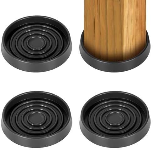 Rubber Castor Cups 3 IN, 4 PCS Carpet Protector Cups, Non Slip Furniture Coasters, Premium Caster Cups Furniture Pads, Sofa Feet Protectors for Wooden Floors - Fits All Furniture Leg Protection