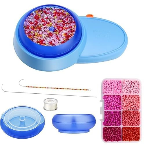 HOOLRZI Electric Bead Spinner Set Clay Bead Spinner Auto Bead Spinner Beading Bowl Spinner Battery Operated for Jewelry Making