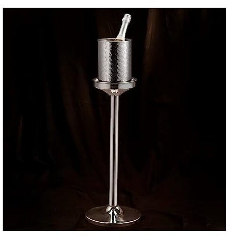 SFSLBFB Champagner-Kübel, gehämmerter Eiskübel mit Ständer, großer, bodenstehender Eiskühler aus Edelstahl für Bier, Weinkühler, Weinkübel für den Außen- oder Innenbereich (Gold)