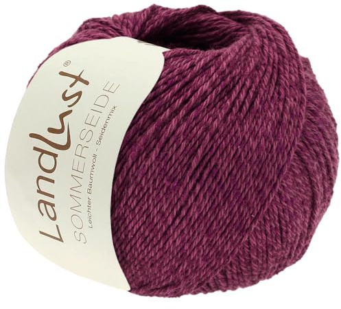 LANA GROSSA Landlust Sommerseide | Feines & leichtes Baumwoll-Seidengarn | Handstrickgarn aus 50% Seide & 50% Baumwolle | 50g Wolle zum Stricken & Häkeln | 170m Garn FB 55