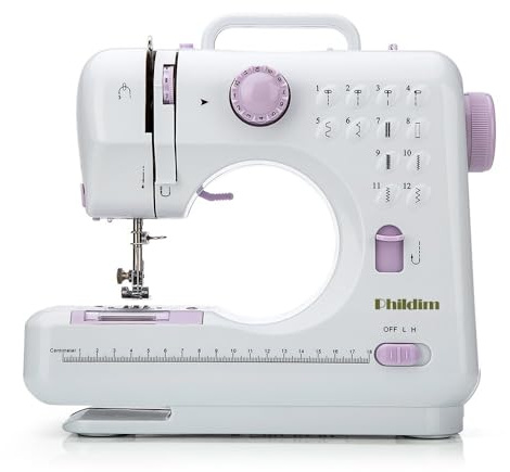 Mini Sewing Machine for Beginner by Phildim - Small Electric Sewing Machines with 2 Speed 12 Built-in Stitch Patterns PD-054-UK-A33