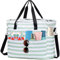 KESUDE Strandtasche xxl Familie Tote Bag mit Reißverschluss Shopper Tasche Damen Groß mit Vielen Fächern Badetasche Beach Bag Reisetasche Handtasche Umhängetasche Saunatasche Strandurlaub für Frauen