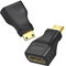 SHUXIA 2PCS Mini HD-MI to HD-MI-Adapter,Hd-miMale to FemaleAdapter,Mini HD-MI Adapter,HD-MI MiniAdapter Compatible with Laptop,HDTV,PC,Monitor,PS,Xbox,DVD(black)
