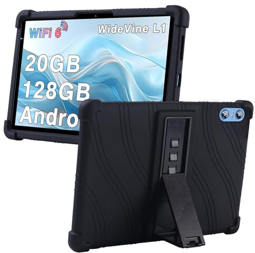 MEMELOKA Funda para Biegedy B22 Tablet 10 Pulgadas, Carcasa Protectora Antigolpes de Silicona Suave con Soporte[Antiarañazos][Antideslizante], Negro