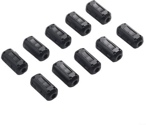 TDK Ferritkernkabel zum Anklippen, Rauschunterdrücker, Filterring, EMI- RFI, für USB-Audio-Video-Stromkabel, Computer-Elektronik-Ausrüstung, schwarz, 10 Stück (schwarz)