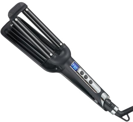 16mm Welleneisen für haare, Welleneisen für Beach Waves, Lockenstab Locken geeignet für Anfänger Hair Curler für Lange kurze Haare mit 5 Temperaturen (100℃-230℃) LED-Anzeige, Anti-Verbrennung