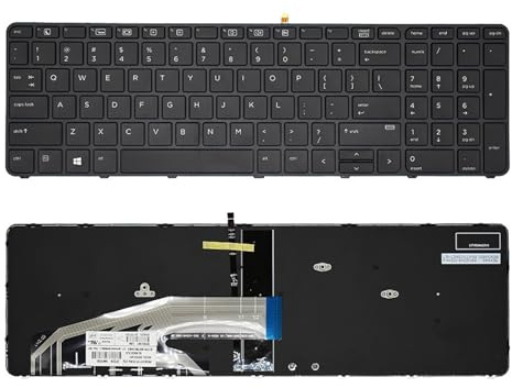 WZKOZDR Teclado para portátil HP ProBook 650 G3/2, 655 G3, 450 y 455(US Original Backlit)