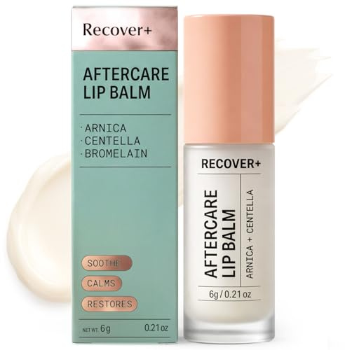 Arnica Lip Balm for Lip Filler Aftercare – Premium Botanical Serum with Arnica, Bromelain, Centella & Vitamin B5, Spa-Grade Post-Injection Lip Flip Care for Calming Comfort During Recovery, 0.21 oz