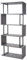 Bücherregal HWC-A27, Standregal Wohnregal, 183x80cm 3D-Struktur 5 Ebenen - grau, Metall schwarz