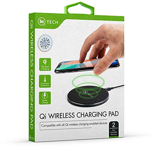 iN TECH Wireless Charging Pad Qi-Certified 5W Wireless Charger Compatible with iPhone 11, 11 Pro, 11 Pro Max, Xs Max, XR, XS, X, Galaxy S20/S20+/S10/S9/S8, Note 10 for All Qi-Enabled Phones