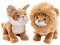 Uni-Toys - Maine-Coon-Katze mit aufsetzbarer Löwenmähne - 20 cm (Höhe) - Plüsch-Kätzchen - Plüschtier, Kuscheltier