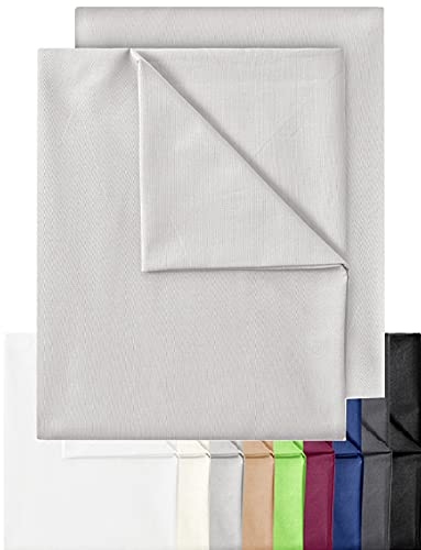 GREEN MARK Textilien 2er Pack Klassische Bettlaken Betttuch Laken Leintuch Haustuch 100% Baumwolle ohne Gummizug vielen Größen und Farben Größe: 180x275 cm, Silber grau