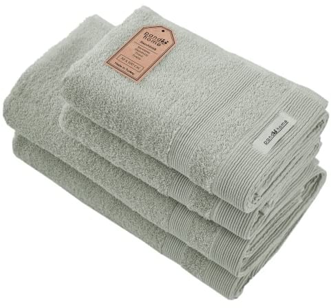 PandaHome Handtuch Set aus Baumwolle - 2 Badetucher 2 Handtücher - 100% Baumwolle Towel, Schnelltrocknend Weich Saugstark 500 g/m² (Heugrün)