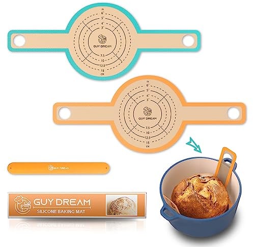 2 PCs Bread Sling - Specially Selected Platinum Silicone – Baking Mat for Dutch Oven – Sourdough Bread Baking Mat & 1 Storage Band