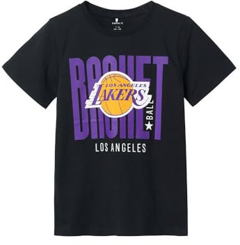 NAME IT Nkmnald NBA SS Top Noos OUS T-Shirt, Nero, 170/176 cm Bambini e Ragazzi