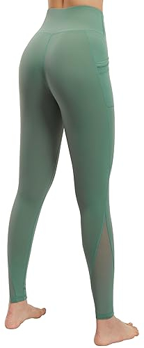 Persit Sport Leggings Damen, Sporthose Yogahose Laufhose Yoga Leggins Tights Sportleggins für Damen Cyperngrün-Size 36 (Herstellergröße S)