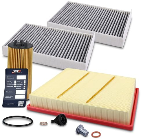 BESTPRICE Set di filtri di ispezione con 1x filtro dell'olio, 1x filtro dell'aria della cabina, 1x filtro dell'aria Compatibile con BMW X1 (F48), Serie 2 (F46)(F45 (F44) Serie 1 (F40), X2, MINI