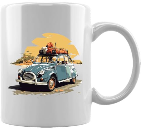 Voiture française Tasse en Céramique Blanche De Bureau Tasse Thé Café à La Maison Ceramic White Mug