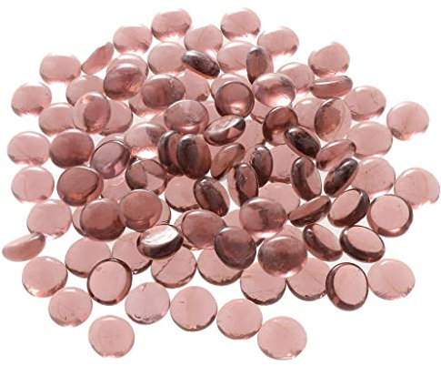 100 biglie piatte, ciottoli, gemme in vetro per riempitivi per vasi, decorazione da spargere sulla tavola delle feste, matrimoni, decorazioni, decorazioni per acquari (rosa trasparente)