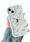 ZTOFERA Wavy Case for iPhone 15 (6.1), Cute Clear Protective Case with Floral Leaves Pattern, Hard PC Colored Wave Frame Soft Silicone Bumper Shockproof Cover for Girls Women, Mint Green