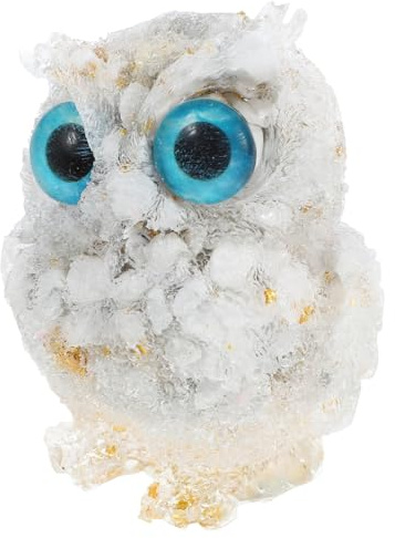 Toddmomy Kristall-Eulenfigur Zum Sammeln Mini-Eulenstatue Aus Naturstein Blaue Augen Dekorativer Vogel Tierornament Eule Heimdekoration Geschenke Für Eulenliebhaber