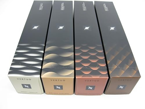 NESPRESSO VERTO BARISTA Creations XXL - 4 tiges = 40 capsules - Noix de noisette rôtie, vanille douce, chocolat riche, caramel doré
