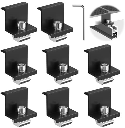 8 Stück Solarmodul Klemmen 30mm Schwarz, PV Modul Endklemmen, Aluminium Solar Klemme, Solarpanel Z Halter, Z Halterung fur Solarmodule, Solarbefestigungen für Dächer Wände Boote Wohnmobile