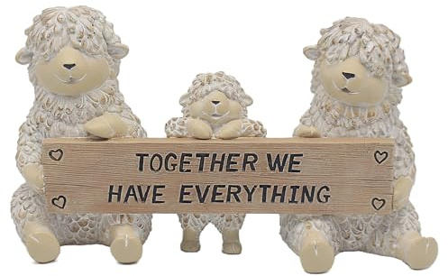 The Leonardo Collection Shaggy Sheep Everything Decor Figurine | Inspirational Theme, Detailed Craftsmanship, Display Piece, Rustic Décor, Collector Accent, Keepsake Gift