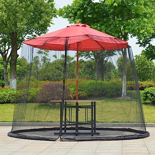 LXWKAI Gartenschirm, Sonnenschirm, Tisch, Moskitonetz, Insektenschutz, für Camping im Freien, Gartenmöbel mit Reißverschlussnetz, schwarz, 300 x 230 cm (Farbe: schwarz)