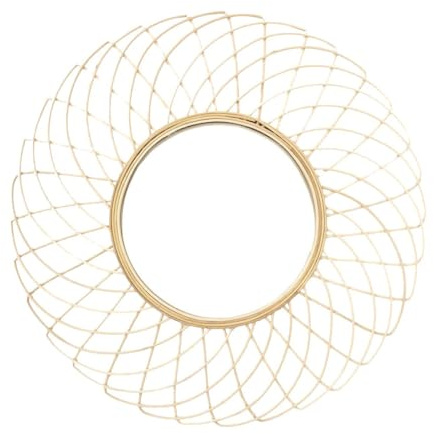AltoBuy Miroir Rond Déco Rosace en Bambou Ø90cm - RINGA