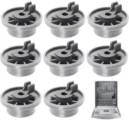 8Pcs Dishwasher Wheels Lower Basket,Rack Wheel Replacement,Tray Bottom Dish Diwasher Place Rollers,Universal Castors Wheelbarrow Small Casters,Moving Swivel Trolly,for Bosch Furniture Chair Trolley